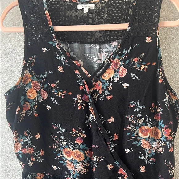 Morphe Black Floral Mini Dress Size Large - Picture 3 of 5